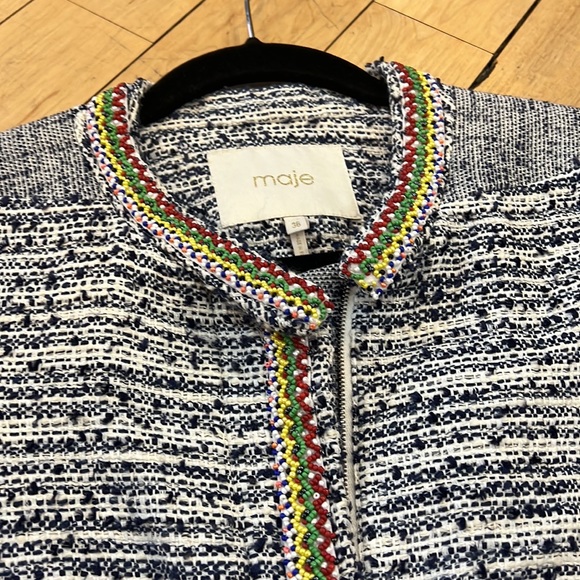 Maje Tweed Embellished Jacket Sz FR 36 - Picture 16 of 16